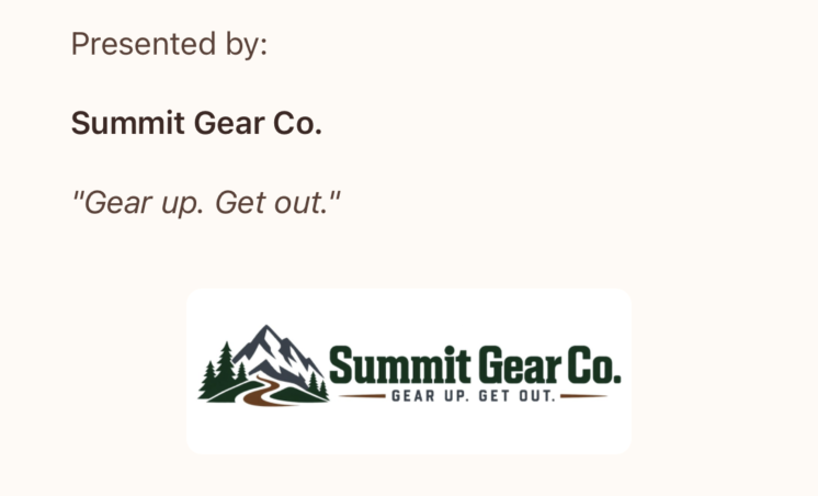 Example of prominent branding — organization name, tagline, and logo displayed at the top of the guide